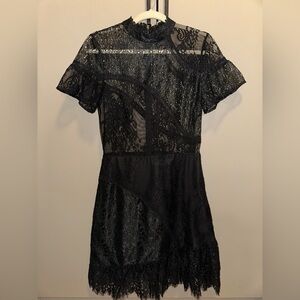 NWOT ASOS Black Lace Dress Size US 6